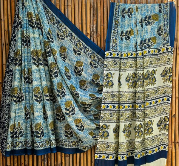 handblock print mul cotton sarees (black) (copy)