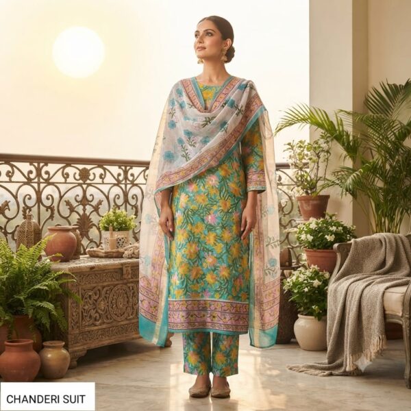 handblock print chanderi silk (pink)