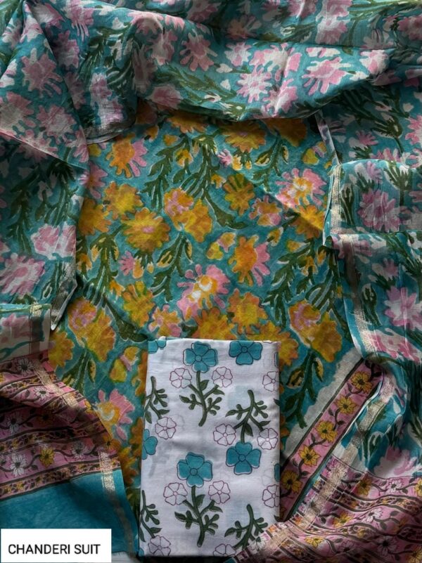 handblock print chanderi silk (pink)