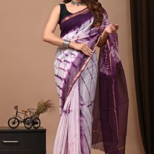 NEW ARRIVALS handblock print kota sarees (sky blue)