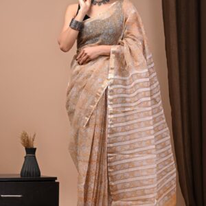 NEW ARRIVALS handblock print kota sarees (black with yellow)