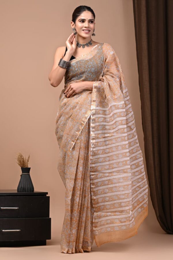 handblock print kota sarees (black with yellow)
