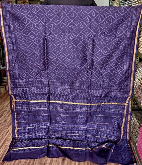 handblock print silk sarees handblock print silk sarees (printed purple)