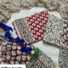 handblock print with chiffon dupatta (beige printed)