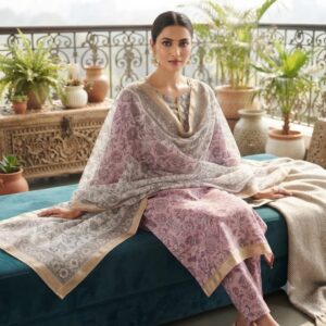 handblock print chanderi silk (vibrant green)
