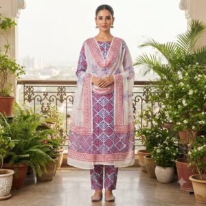 NEW ARRIVALS handblock print with chiffon dupatta (black printed)