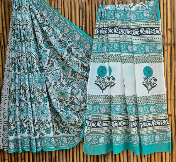 handblock print mul cotton sarees (pink light)
