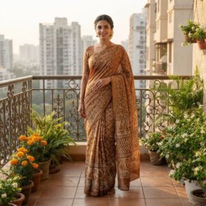 NEW ARRIVALS handblock print silk sarees (pink floral printed)