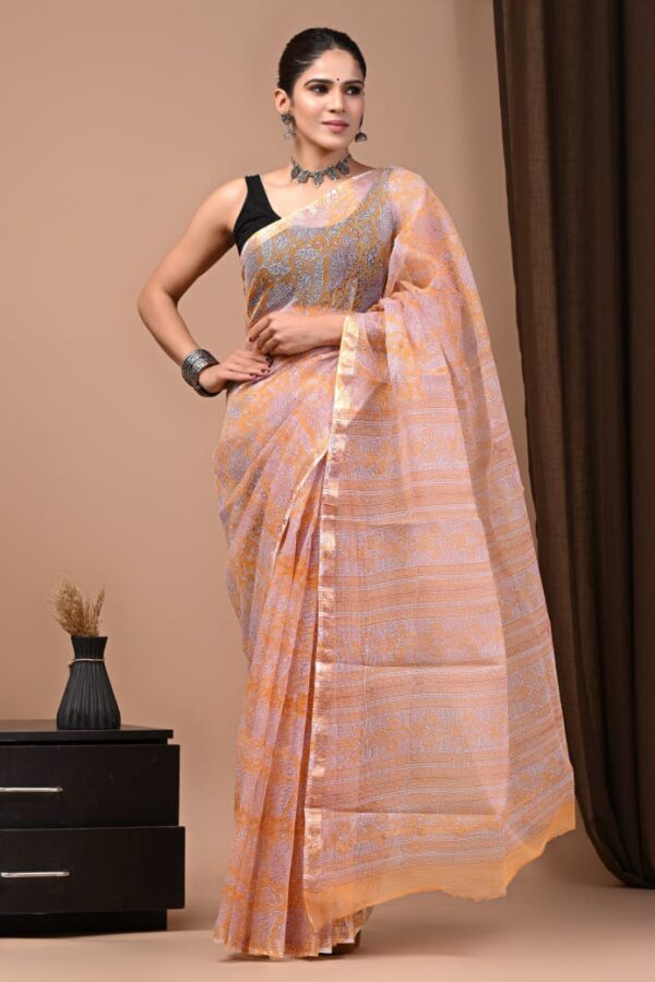 handblock print kota sarees (black with red)