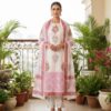handblock print with chiffon dupatta (black)