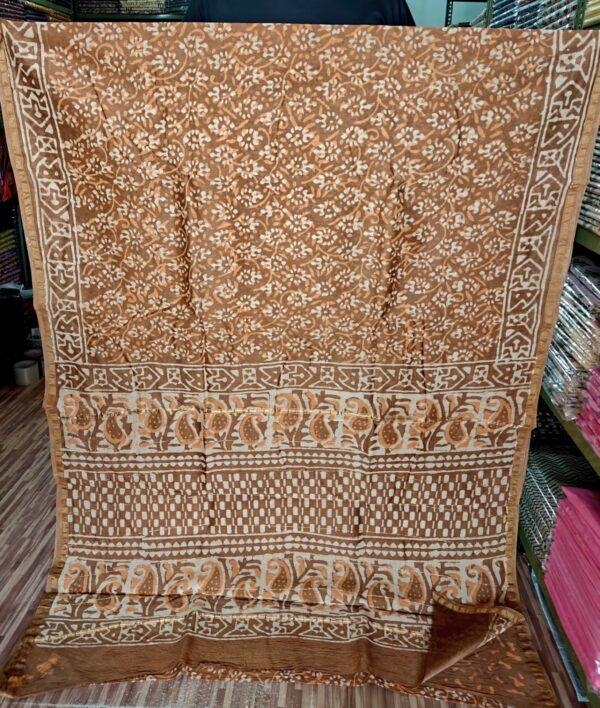 handblock print silk sarees (pink floral printed)