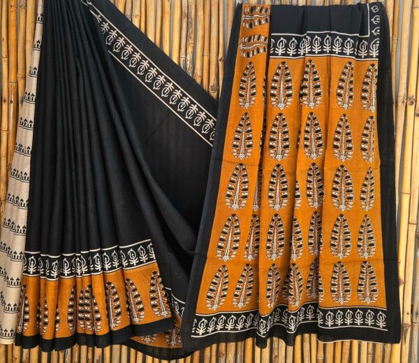 handblock print mul cotton sarees (gray) handblock print mul cotton sarees (gray)