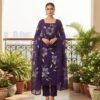 handblock print with chiffon dupatta