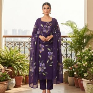 NEW ARRIVALS handblock print with chiffon dupatta
