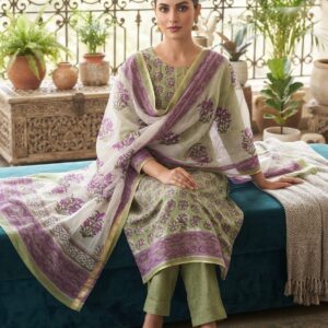 handblock print chanderi silk (printed navy blue)