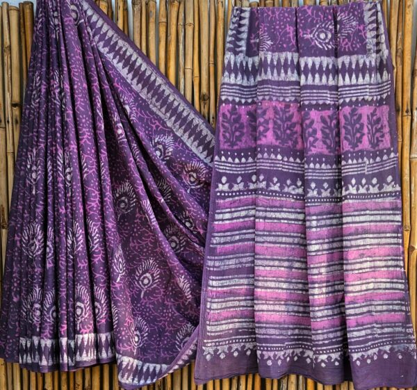 handblock print mul cotton sarees (green light) handblock print mul cotton sarees (green light)