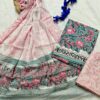 handblock print with chiffon dupatta (light purple)