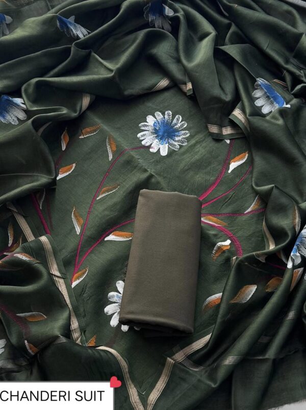 handblock print chanderi silk (printed blue)