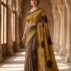 handblock print modal saree (black with red border) (copy)