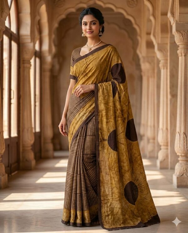 handblock print modal saree (black with red border) (copy)