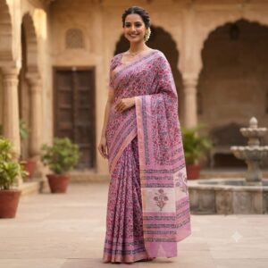 NEW ARRIVALS handblock print silk sarees (yellow with black border pattern)