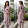 handblock print with chiffon dupatta (white floral)