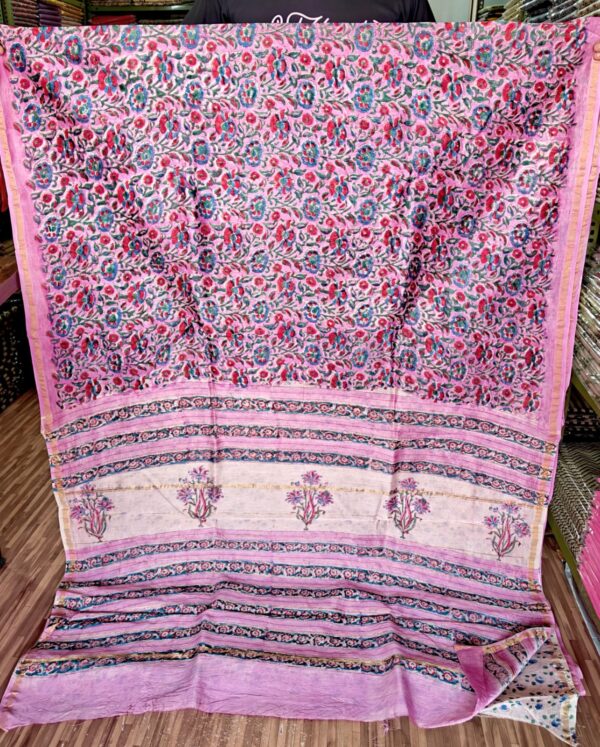 handblock print silk sarees (yellow with black border pattern) handblock print silk sarees (yellow with black border pattern)