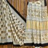 handblock print mul cotton sarees (green floral printed)