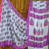 handblock print mul cotton sarees (red with navy blue)