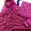 handblock print with chiffon dupatta (white with pink lines) (copy)