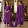 handblock print with chiffon dupatta (white with pink lines) (copy)