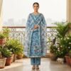 handblock print chanderi silk (purple printed)