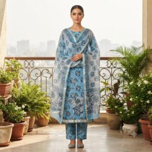 NEW ARRIVALS handblock print chanderi silk (purple printed)