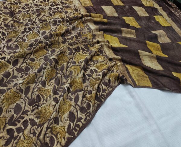handblock print modal saree (black with red border) (copy)