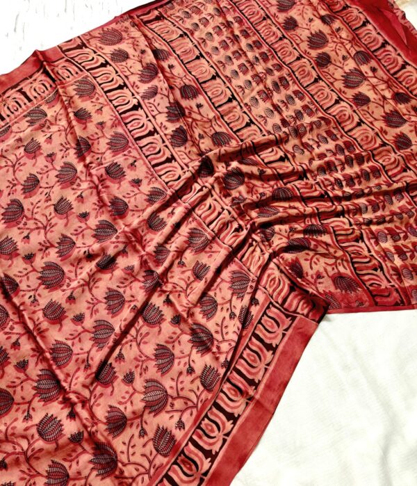 handblock print modal saree (black with red border) (copy)
