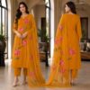 handblock print with chiffon dupatta (white with pink lines) (copy)