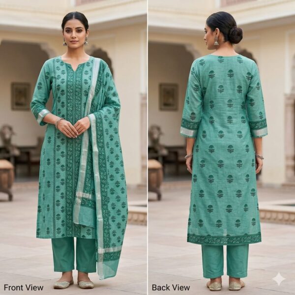 handblock print linen suit with zari border (black beige) (copy) handblock print linen suit with zari border (black beige) (copy)