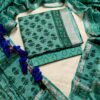 handblock print linen suit with zari border (black beige) (copy)