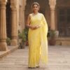 handblock print mul cotton sarees (white with purple)