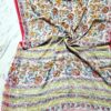handblock print chiffon sarees(white with black border)