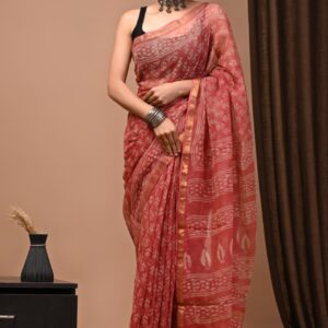 NEW ARRIVALS handblock print kota sarees (light green)