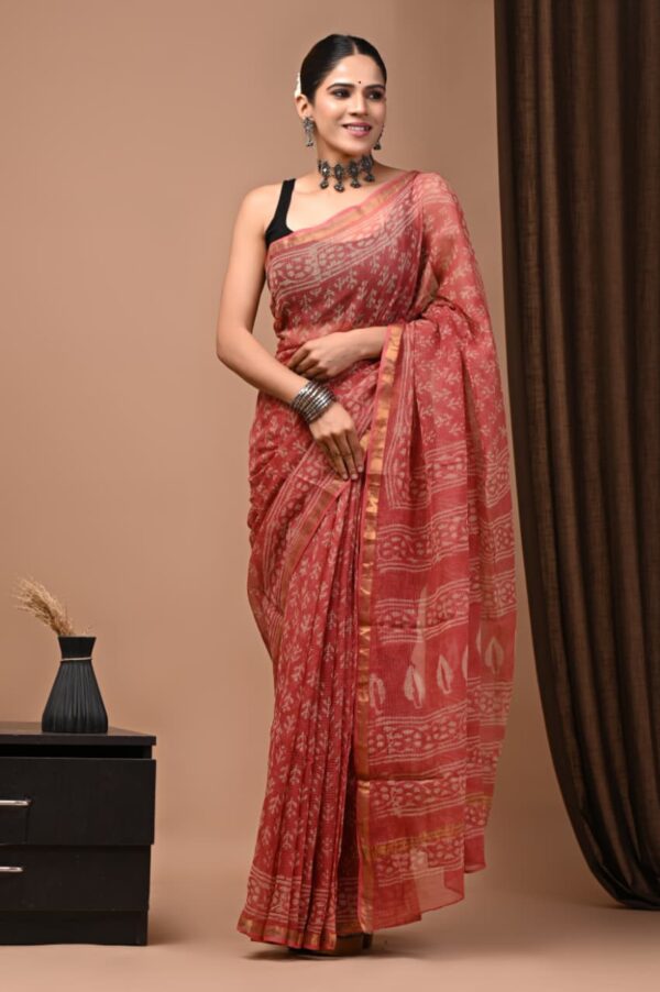 handblock print kota sarees (light green)