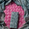 handblock print chanderi silk (purple with white dot)
