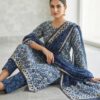 handblock print chanderi silk (purple floral printed)