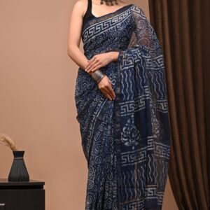 NEW ARRIVALS handblock print kota sarees (brown)