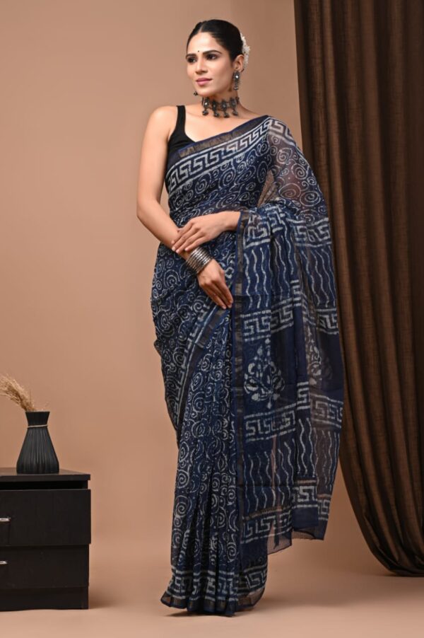 handblock print kota sarees (brown)
