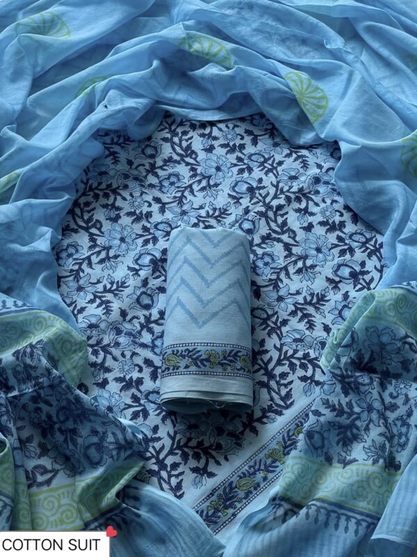 handblock print mul cotton (white floral) handblock print mul cotton (white floral)