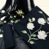 handblock print with chiffon dupatta (white floral with yellow)