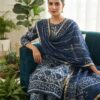 handblock print chanderi silk (purple printed)
