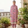 handblock print with chiffon dupatta (light pink)